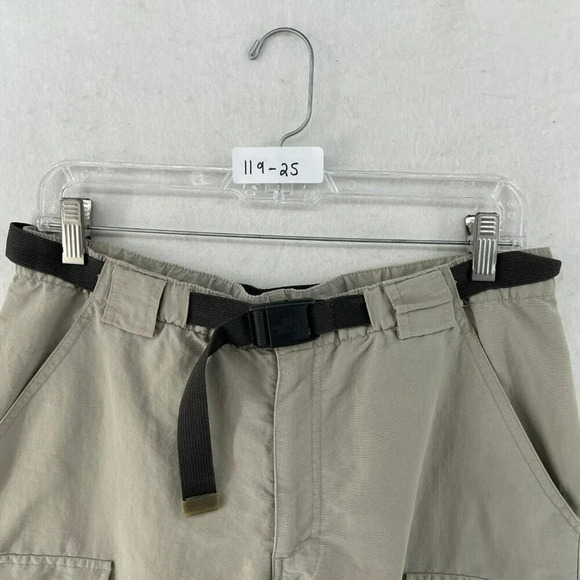 The North Face Tech Shorts Mens Sz Beige Hiking Cargo Pockets Packable Belted - Picture 9 of 9